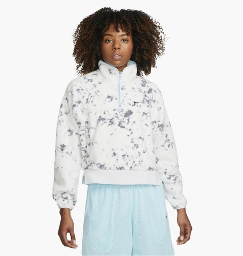 Nike Women’s Fly 1/4-Zip Pullover Basketball Jacket White Small OversizedDH0660